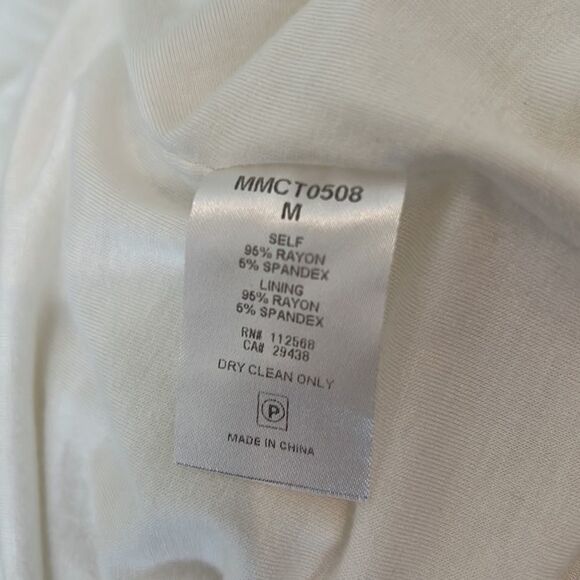 MM Couture By Miss Me Top Cream Ivory Off White Pleated  Black Neck Tie Back - Picture 11 of 11